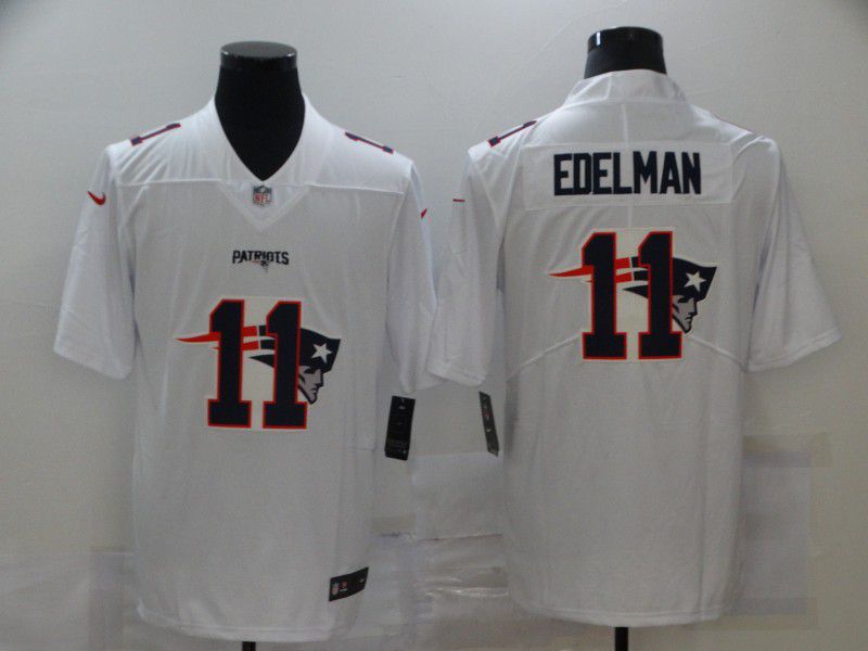 Men New England Patriots #11 Edelman White shadow 2020 NFL Nike Jerseys